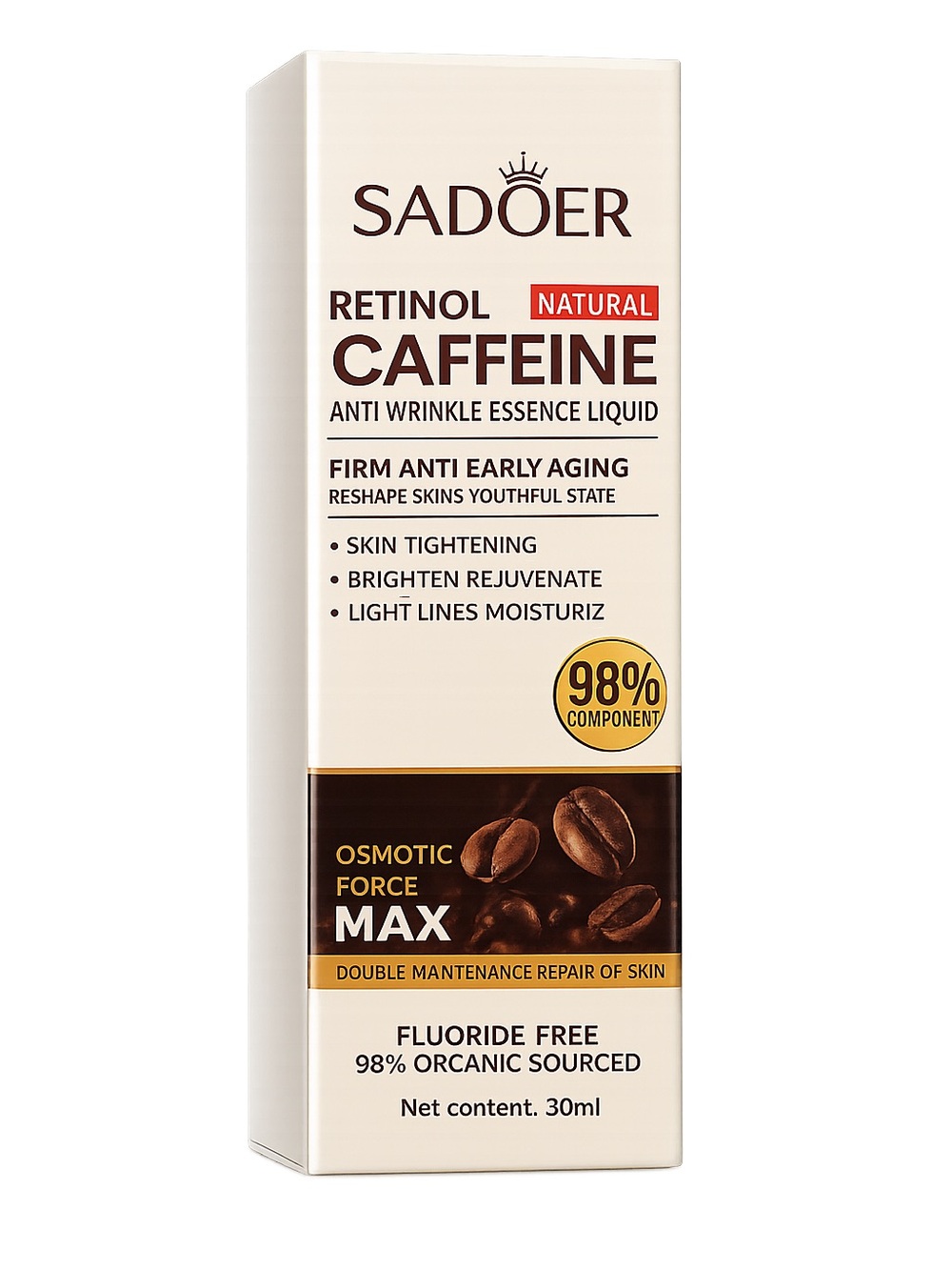 Retinol Caffeine Anti-Wrinkle Essence Liquid - Beige/Brown sealed